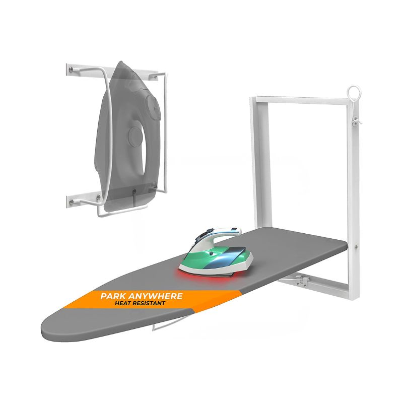 Product photo: Xabitat – Wall ironing board with iron holder